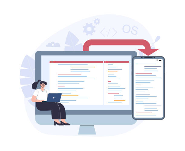 cross-platform software development concept. - 系統(tǒng)軟件 幅插畫檔、美工圖案、卡通及圖標(biāo)